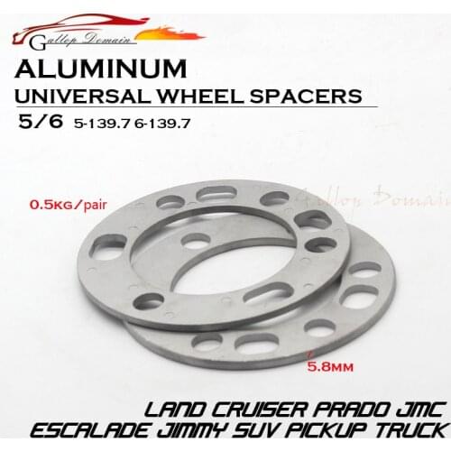 New 2PCS 5.8 MM ALUMINUM WHEEL SPACERS SHIMS PLATE 5&6 STUD FIT FOR PAJERO LAND ROVER DEFENDER PICKUP LAND CRUISER PRADO JIMMY