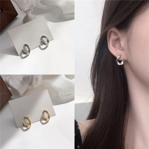 Punk Simple Solid Color Irregular Metal Hoop Pendant Drop Earrings for Women Girls Teens Jewelry Earrings 2021 Trend New Arrival