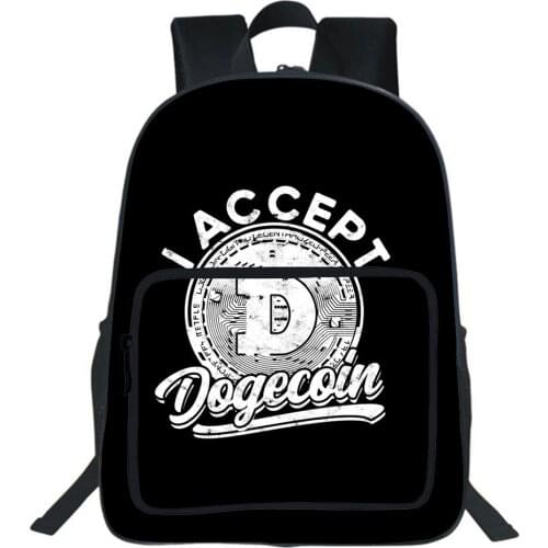 Dogecoin Backpack Boys Girls Bags Unisex Men Travel Fashion Backpack Students Teenager Double-layer School Bag Cartoons Mochila