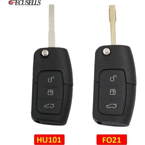 Folding Flip 3 Button Remote Car Key Shell Case Housing HU101 / FO21 Blade for Ford Focus Fiesta Mondeo C-MAX S-MAX Kuga Galaxy