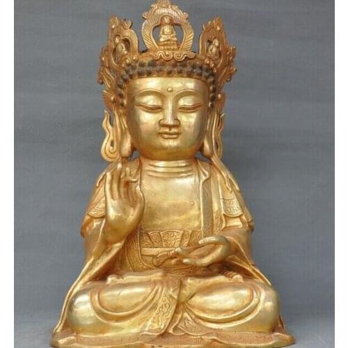 Tibet Fane bronze Gilt Maitreya Bodhisattva Jizo Ksitigarbha monk buddha statue