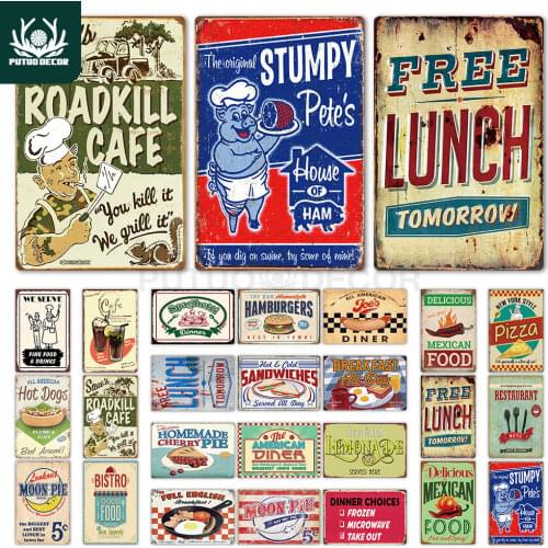 Cafe Bistro Decor Vintage Tin Sign Retro Metal Sign Plaque Metal Vintage Wall Decor for Dining Room Decorative Metal Plate