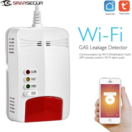 WIFI GAS Leakage Detector Wireless APP Remote Control Support Tuya Smart Home Alarm
