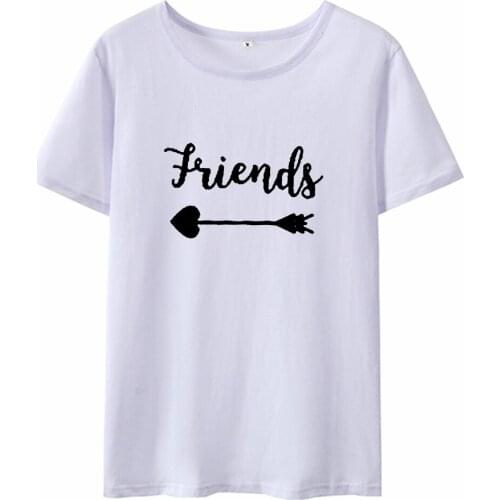 Best friends gift girl women tshirts fashion letter print 100% cotton female clothing o neck casual shirt short sleeve top tees