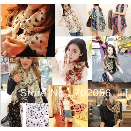 Womens Spring Autumn Scarf Sarongs Hijabs Bandanas wrap shawl poncho 170*60cm mixed design color 38pcs/lot #3365