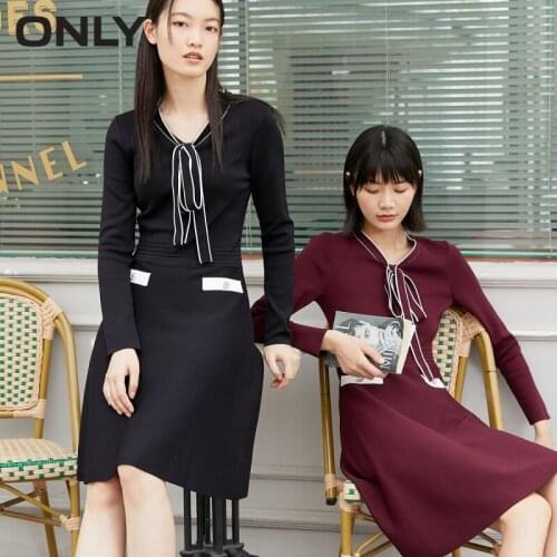 ONLY spring new waist A-line knitted dress women | 120446011