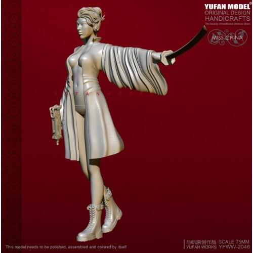 1/24 Resin Kits Yufan Model Cheongsam beauty resin model YFWW-2046