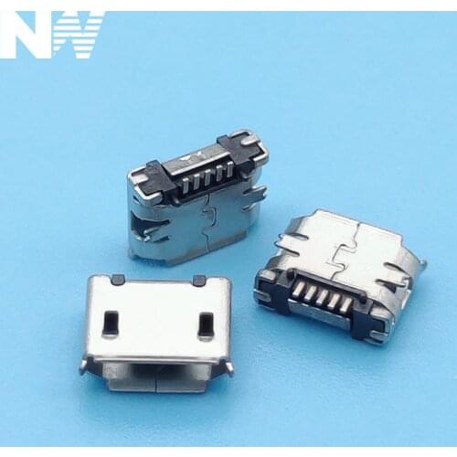 10Pcs Micro Usb Female Socket 5Pin Smd Short Needle Copper Shell Data Port Charging Port Mk5P Mini Usb Connector