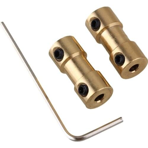 2mm/2.3mm/3mm/3.17mm/4mm/5mm/6mm Brass Rigid Motor Shaft Coupling Coupler Motor Transmission Connector with Screws Wrench