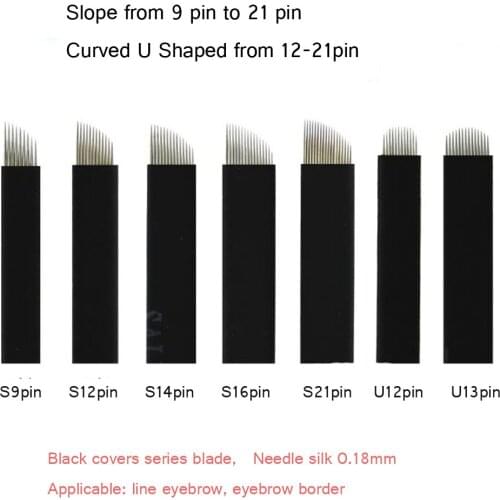 50pcs Nano 0.18mm 9 11 12 14 U Permanent Makeup Eyebrow flex Tattoo Needles Blade For Microblading lamina blade Agulhas Tebori