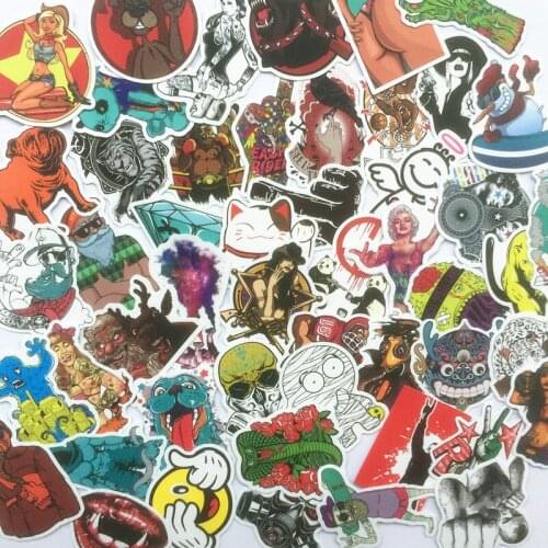 50Pcs Graffiti fashion Pvc Waterproof Stickers For Laptop Motorcycle Luggage Guitar Decal Toy Sticker Home Furnishing decoration