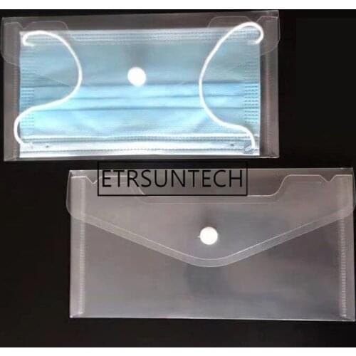 500pcs Clear Plastic Mask Storage Bag Mask Holder Portable Dust-Proof Moisture-Proof Mask Box Available Organization