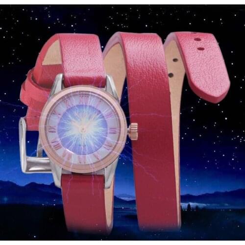 2019 new double circle around wrist light kinetic energy belt female watch leather strap trend small dial simple fashion watch