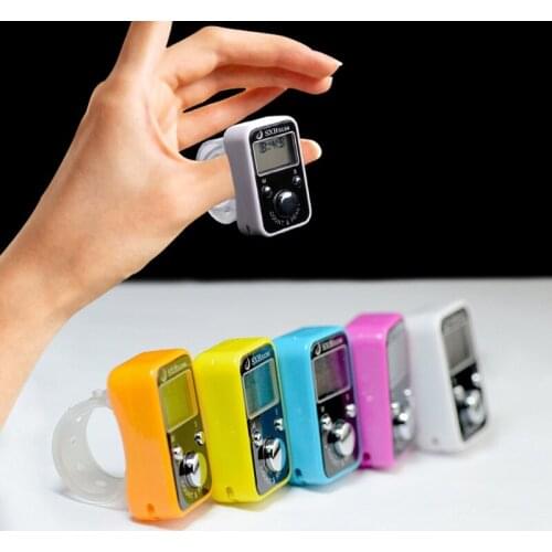 KTJ Digital Golf Sport Finger Hand Held Ring Tally Counter w/ Clock Time LCD Display