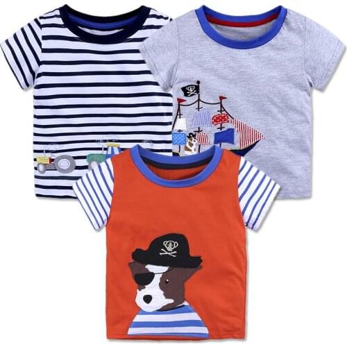Cartoon Childrens T-shirts 2018 Summer Kids Boys Tops Cool Baby Girl Tee Cotton Short Sleeve 1-6Y Child Clothes Girls Clothing