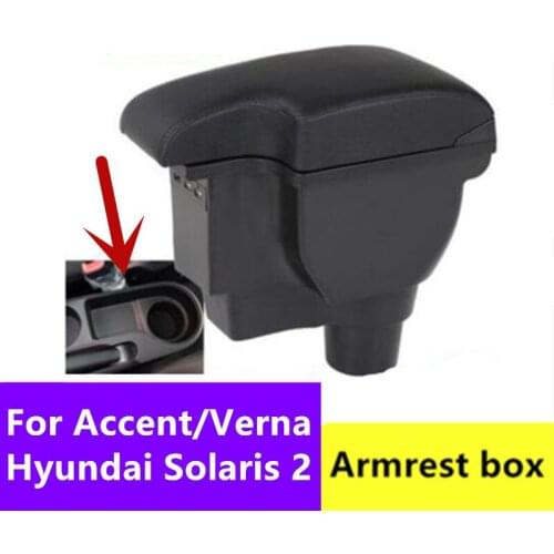 For Hyundai solaris 2 accent Verna armrest car central Store content storage box holder interior accessories 2017 2018