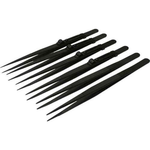 GEMTRUE Stainless Steel Slide Locking Medium Tipped Gemstone Jewelry Making Repair Diamond Tweezer