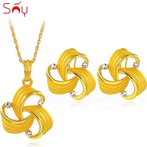 Sunny Jewelry Romantic Jewelry Sets For Women Necklace Earrings Pendant Cubic Zirconia Statement Jewelry Sets For Party Birthday
