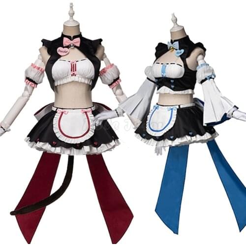 Anime Game Nekopara Chocolate Vanilla Cosplay Costume Maid Lolita Dress Suits Cat Neko Girl Women Halloween Show Costume C149M88