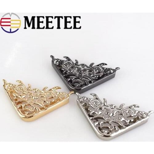 4/10pcs 45*63mm Bag Corner Protector Metal Buckles Luggage Bag Decorative Buckles Clothing DIY Leather Crafts Accessories BD303