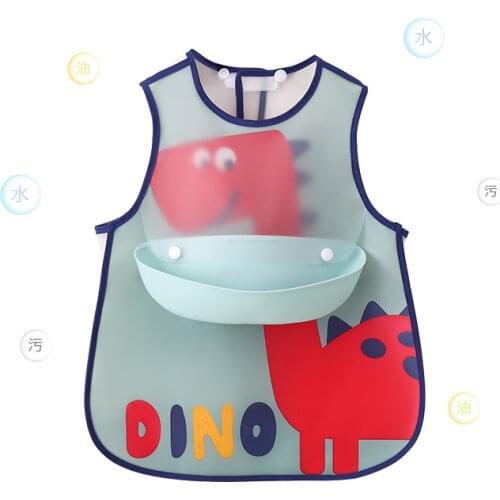 Cute Cartoon Pattern PVEA Waterproof Adjustable Portable Baby Bibs Solid Food Self Feeding for Child Infant Kids Children Gift