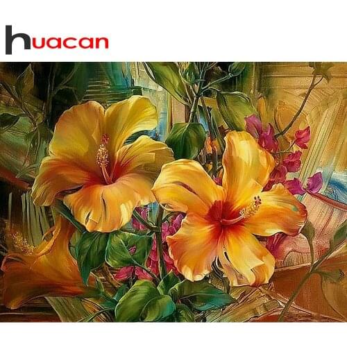 Huacan 5D DIY Diamond Mosaic Flower Kit Full Square Diamond Embroidery Painting Home Decor Rhinestone Pictures Gift