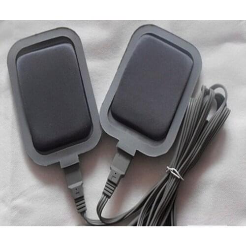 Large Grey carbon film silicon rubber electrode heating pads,physical therpay electrode pad with 3 pins Connecting wire cable