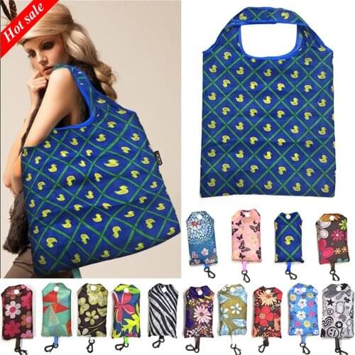 New Fashion Foldable Handy Shopping Bag Pouch Recycle Storage Handbags Home Storage Organization Bag Reusable Tote Casual Women