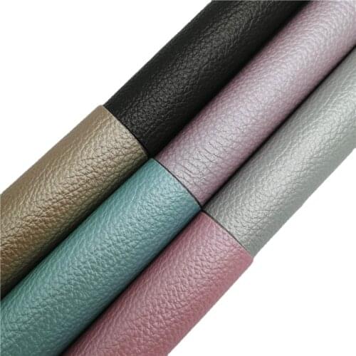 Onefly Wholesales Dropshipping Leather Supplier Mettalic Litchi Synthetic Faux Vinyl Leather Fabric Sheets For Bow DIY FZ214