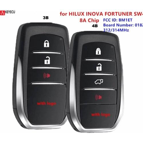 Original Car Keyless Remote Key 312/314MHZ with 8A Chip Intelligent Smart Remote Key 0182 BM1ET for Toyota HILUX FORTUNER