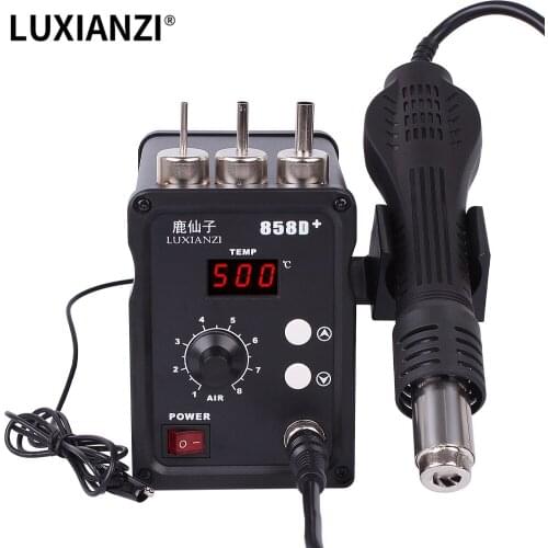 LUXIANZI Hot Air Soldering Station With Three Hairdryer BGA SMD Soldering Iron Kit Desoldering Station Digital