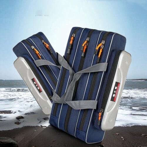 Portable Folding Ice Fishing Sea Rod Reel Bag Fishing Pole Gear Tool Carry Case Carrier Travel Hard Shell Fishing Bag X283G