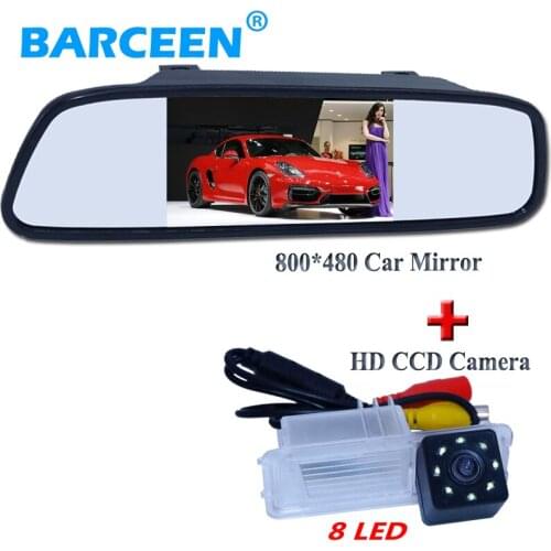 Placement sunvisor 4.3" hd lcd car rear monitor+ 170 angle car rear reversing camera 8 led fit for Volkswagen golf 6/ Magotan