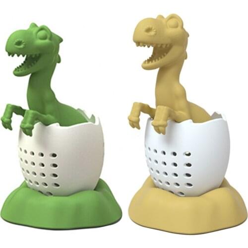 Mesh Strainer Ball Tea Making Device Silicone Reusable Tea Infuser Strainer Dinosaur Shape Tea Set Filter Drinkware