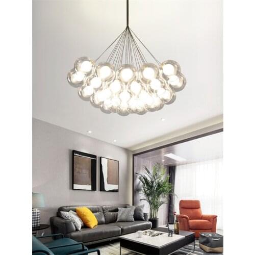 Modern Pendant Lights G4 LED Bulb Ball Egg Suspension Hang Lamp for Dinning Living Room Indoor Retro Pendant Lighting PA0050
