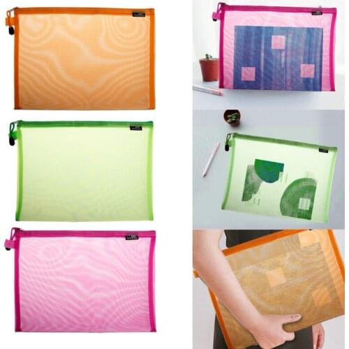 Document Bag A4 Size Zipper File Pocket Storage Organizer School Office Supplies