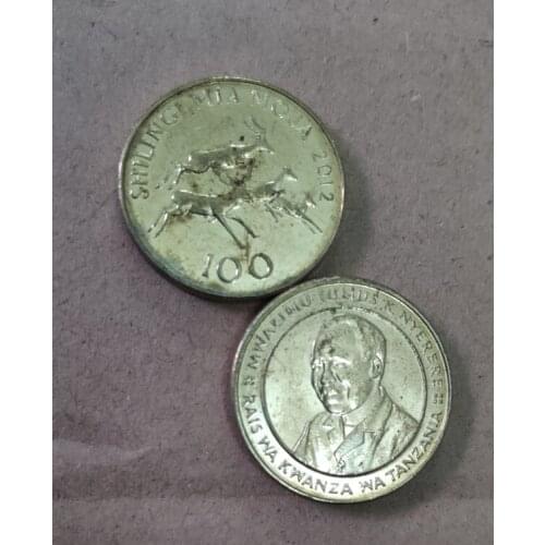 Tanzanian 100 shilling 24.5mm Africa Coins Old Original Infrequent Coin Commemorative Edition 100% Real Random Year
