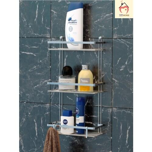 Bathroom-Accessories Corner Shelf Metal no Plastic 3 Layer Hooked