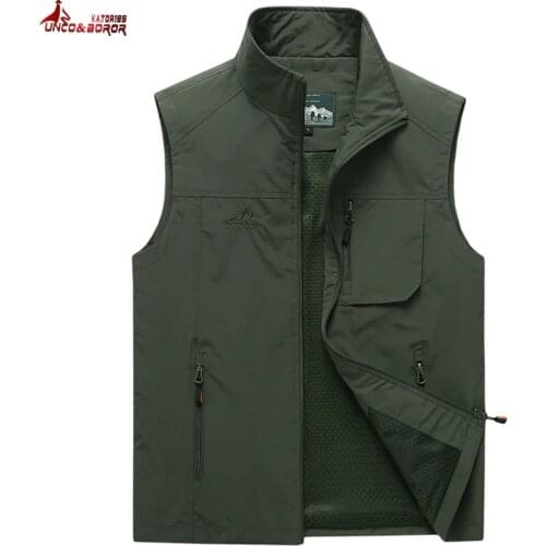 Oversize Vest 6XL 7XL Men Waistcoat Jackets Vest Summer Multi Pocket Climbing Hiking Work fishing Sleeveless Jacket Men Clothing