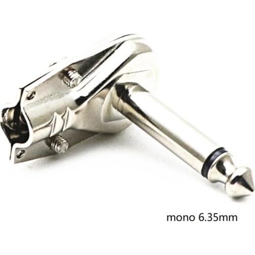 10pcs/lot Nickel plated Audio Plug Connector 6.35mm Mono Microphone Plug Assembly