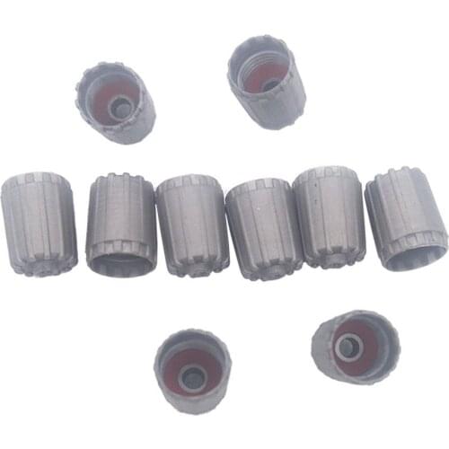 10pcs Plastic Gray Tire Valve Stem Cap TPMS Tire Cap With Gasket Auto Car Bike Motorcycle Truck Wheel Tire Valve Stem Cap