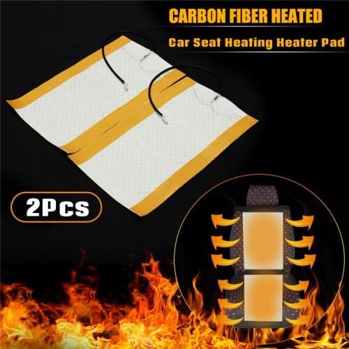 2Pcs/Set 12V Universal Car Seat Heating Pad Car Heated Seat Covers Pad Carbon Fiber Heated Auto Winter Warmer Heater Mat