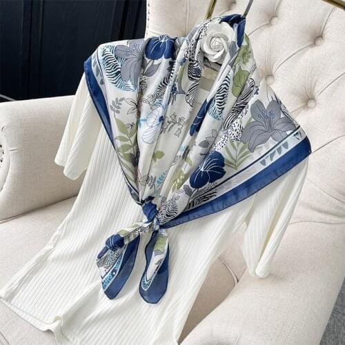 2021 new spring women scarf quality shawl silk fashion scarf headscarf beach sunscreen bag headscarf scarf 90cm*90cm