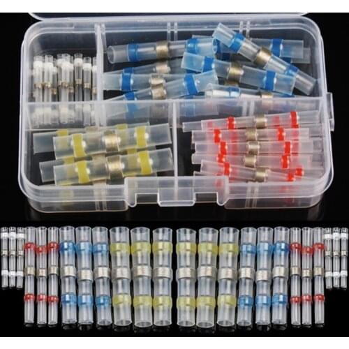 50PCS Insulated Electrical Wire Connectors Solder Sleeve Tube Heat Shrink Sorder Terminals Waterproof Butt Connectors 26-10AWG