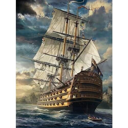 5D DIY Diamond painting Cross stitch Ship On Sea Full Square& Round Diamond embroidery Mosaic Rhinestone for Needlework Decor