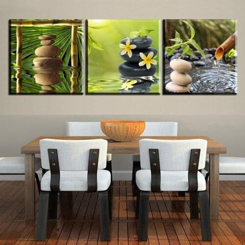 5D Diy Diamond Painting full square Stone Flower water Bamboo Zen Embroidery Wall Art Picture Diamond mosaic Home DecorZP-2491