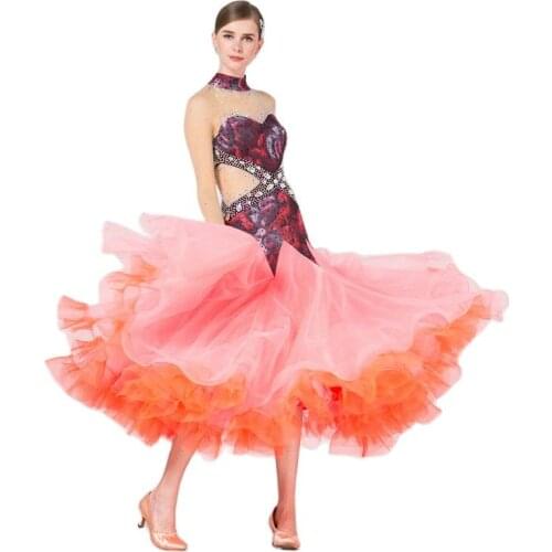 B-17154 Hot sale new ballroom competition modern dress, long sleeves ballroom dance dress for sale
