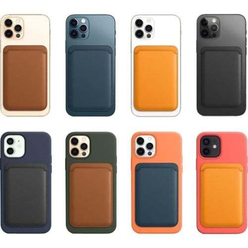 Wallet Card Solt Bag for iPhone 12 Pro Max Mini Magsafe Magnetic Fashion Card Holder for iPhone12 Mini Fundas Coque