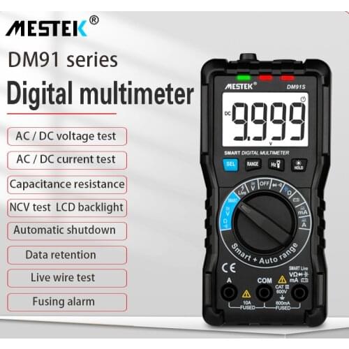 MESTEK DM91/DM91A/DM91S Digital Multimeter 9999 Count AC/DC Ammeter Voltmeter Ohm Voltage Meter HFE NVC Capacitance Tester