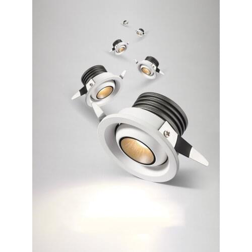 Dimable embedded anti-glare LED skylight 3W 5W COB LED ceiling spot light AC85-265V LED skylight indoor lighting